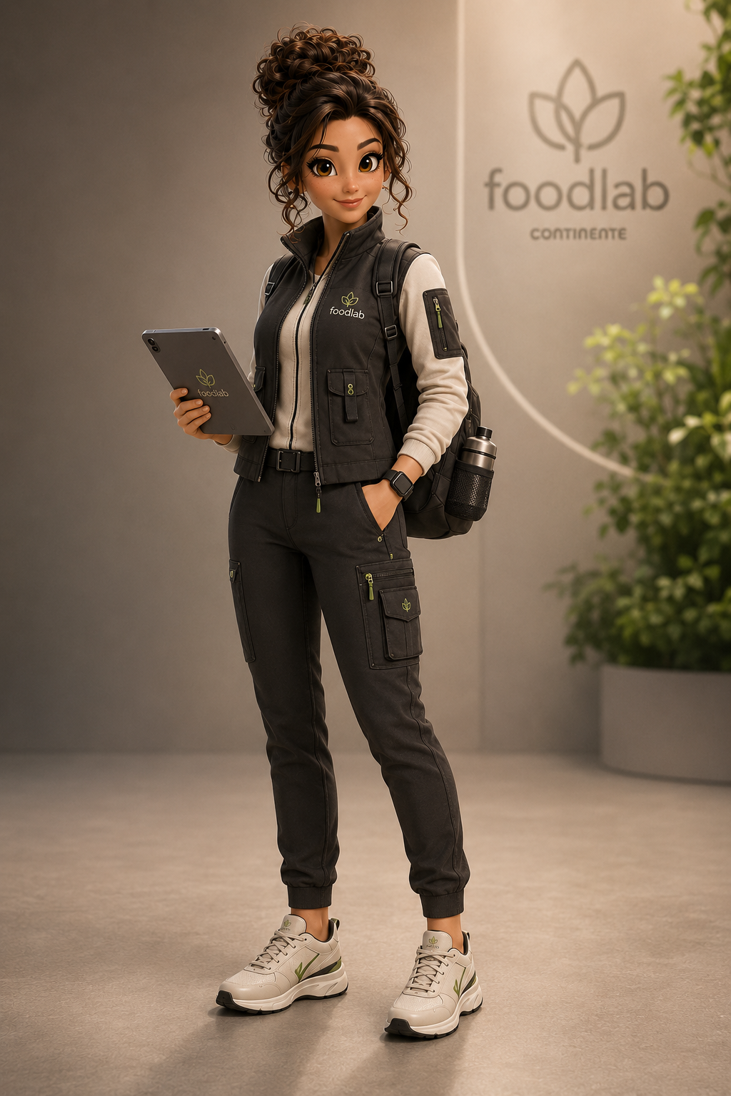 Refinamento de roupa e acessórios da mascote Food Lab